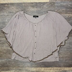 BLEU brown and white striped cap top size 1X XL B169